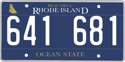 RI license plate 641681