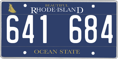 RI license plate 641684