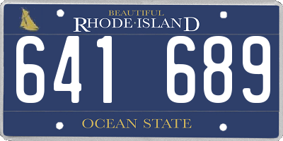 RI license plate 641689