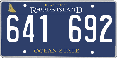 RI license plate 641692