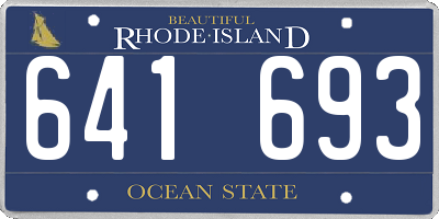 RI license plate 641693