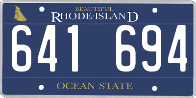 RI license plate 641694