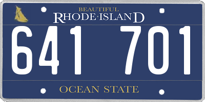 RI license plate 641701