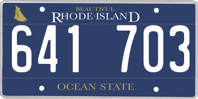 RI license plate 641703