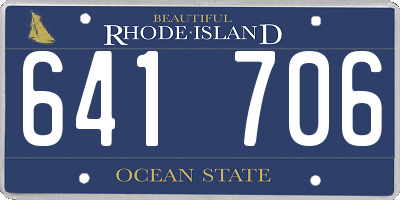 RI license plate 641706