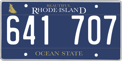RI license plate 641707