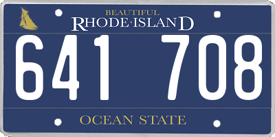 RI license plate 641708