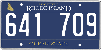 RI license plate 641709