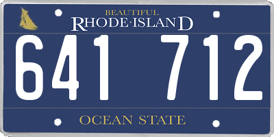 RI license plate 641712