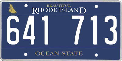 RI license plate 641713