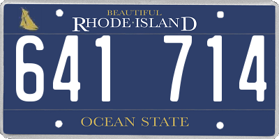 RI license plate 641714