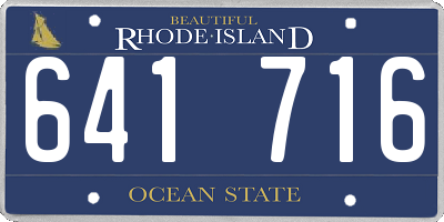 RI license plate 641716