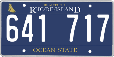 RI license plate 641717