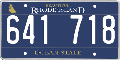 RI license plate 641718