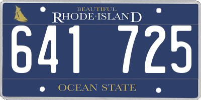 RI license plate 641725