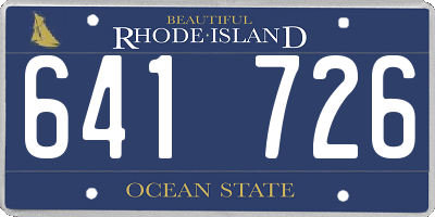 RI license plate 641726