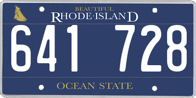 RI license plate 641728