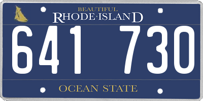 RI license plate 641730