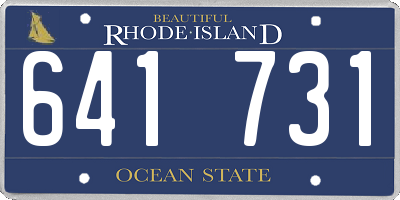 RI license plate 641731