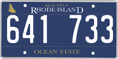 RI license plate 641733