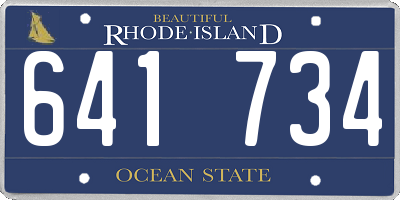 RI license plate 641734