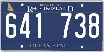 RI license plate 641738