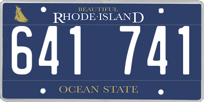 RI license plate 641741