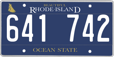 RI license plate 641742