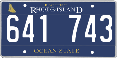 RI license plate 641743