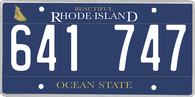 RI license plate 641747