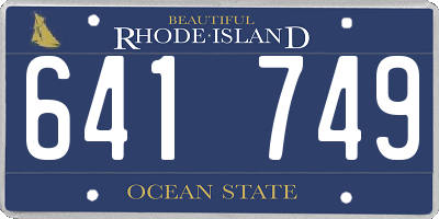 RI license plate 641749