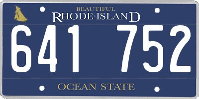 RI license plate 641752