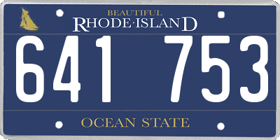RI license plate 641753