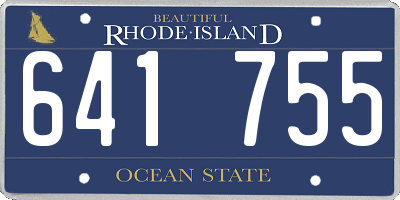 RI license plate 641755