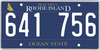 RI license plate 641756