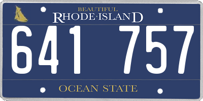RI license plate 641757