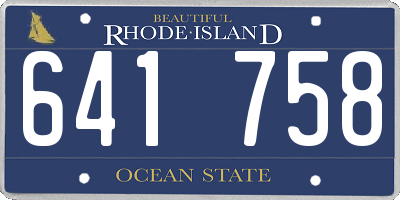 RI license plate 641758