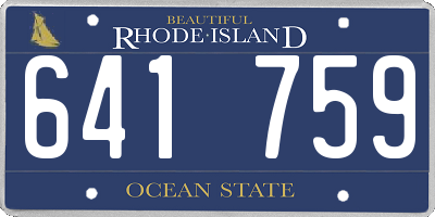 RI license plate 641759