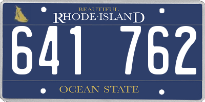 RI license plate 641762