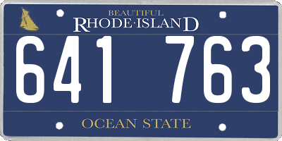 RI license plate 641763