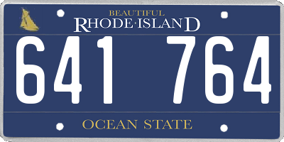 RI license plate 641764