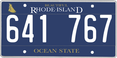 RI license plate 641767
