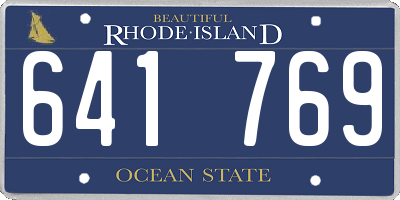 RI license plate 641769