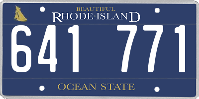 RI license plate 641771