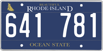 RI license plate 641781