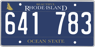 RI license plate 641783