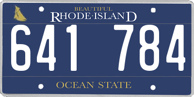 RI license plate 641784