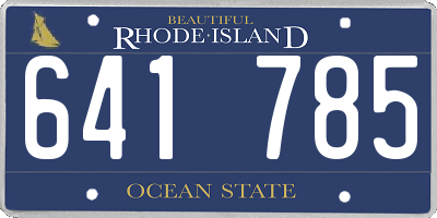 RI license plate 641785