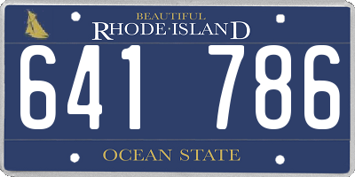 RI license plate 641786