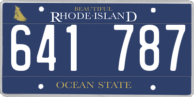 RI license plate 641787